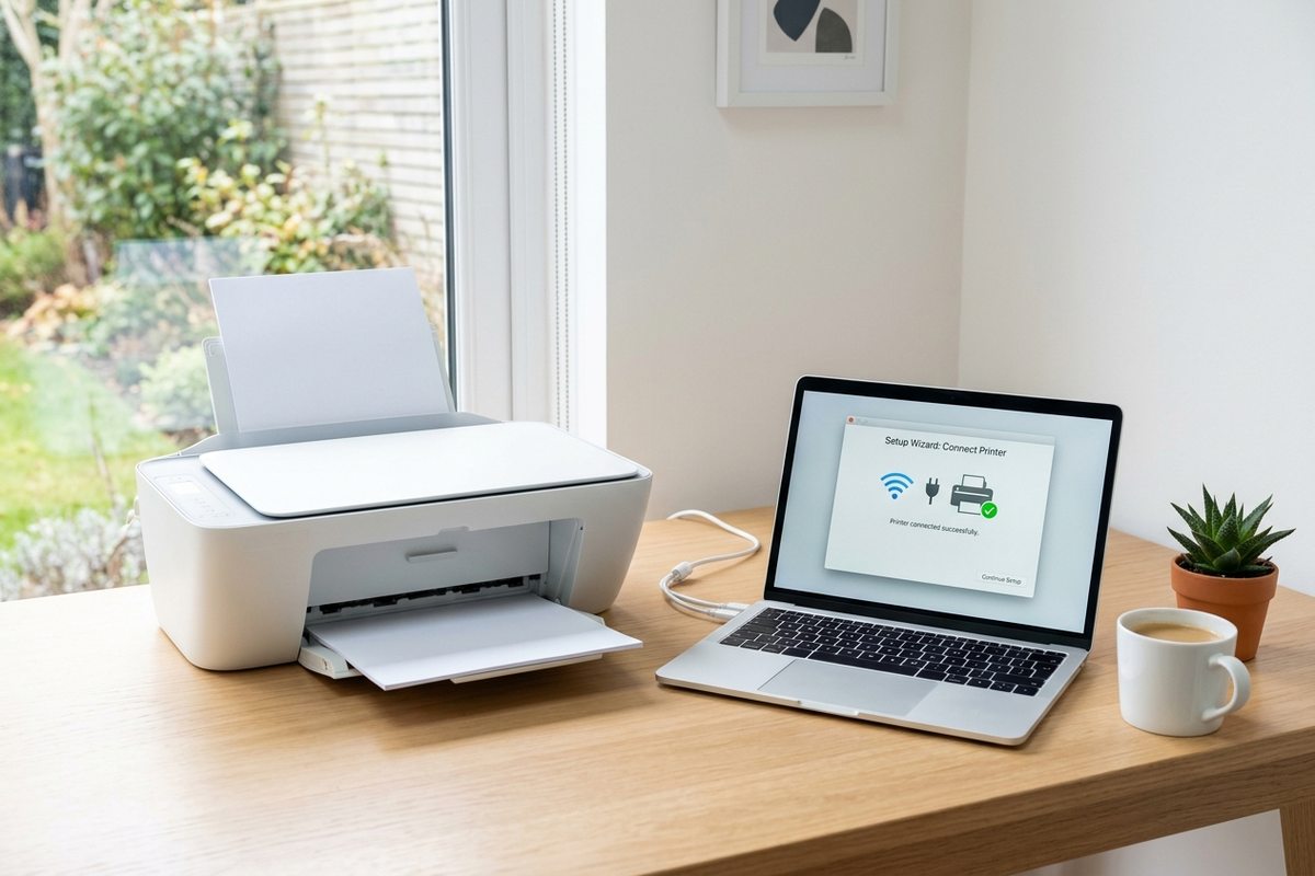 Printer setup guide workflow